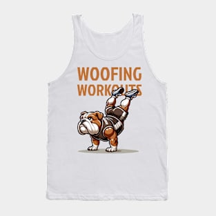 Woofing Workouts: Bulldog Tackles HSPU Tank Top